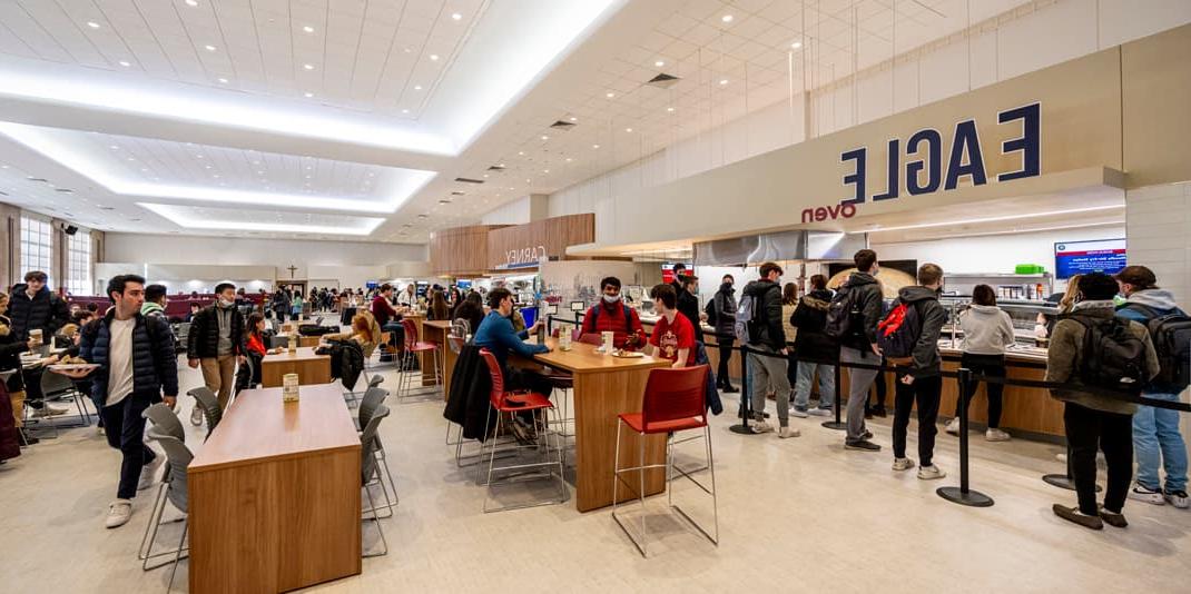 Students at Carney dining hall 