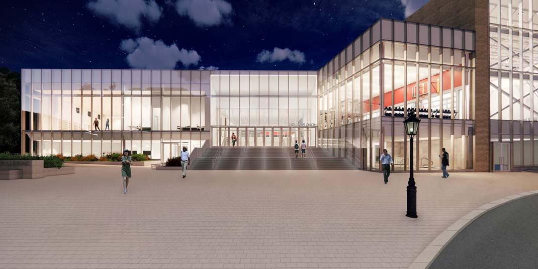 rendering of the building's exterior